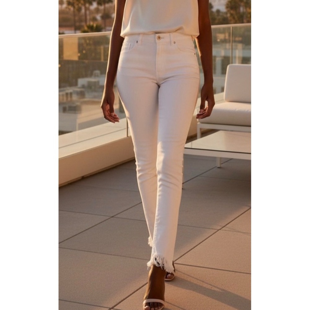NEW ANTHROPOLOGIE FRAME DENIM White Le High High-Rise Skinny Jeans Size 26